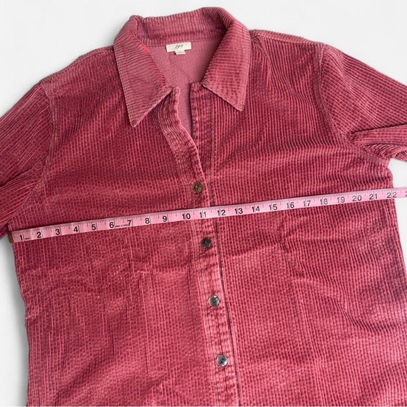 J Jill Women’s Pink Corduroy Button Up Jacket Embroidered Back Oversized Sz M - Picture 4 of 7